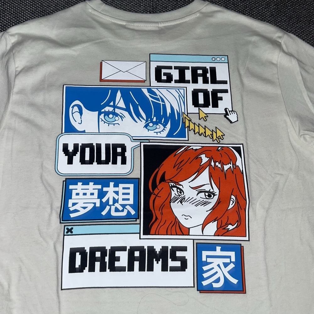 Skinny Dip London 'Girl Of Your Dreams' White Anime Manga T Shirt Mens Medium M